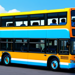An animated ensemble of diverse anthropomorphic city buses, reminiscent of "Tayo the Little Bus" characters, smiling and interacting positively. Each bus is vibrantly colored with a complete, appropriate design, featuring well-formed wheels, clear windows, and distinct, expressive faces. They appear fully operational and well-maintained, embodying a sense of professionalism. The buses are gathered at a bustling, clean city bus depot at midday, with other background vehicles and a modern urban skyline under a clear blue sky. The scene conveys a busy yet harmonious atmosphere. Perfect vehicle anatomy, correct proportions, natural interactions, well-formed structural components, proper wheel count. High-quality professional animation style, bright lighting, sharp focus, rich colors, concept art, safe for work, appropriate content, fully clothed, family-friendly, professional image.