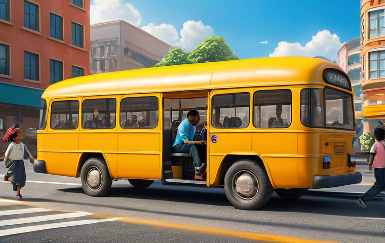 타요의 교육적 효과 - **Image Prompt 1: Road Safety Education**
    An animated scene in a vibrant, cartoon-style city. Ta...