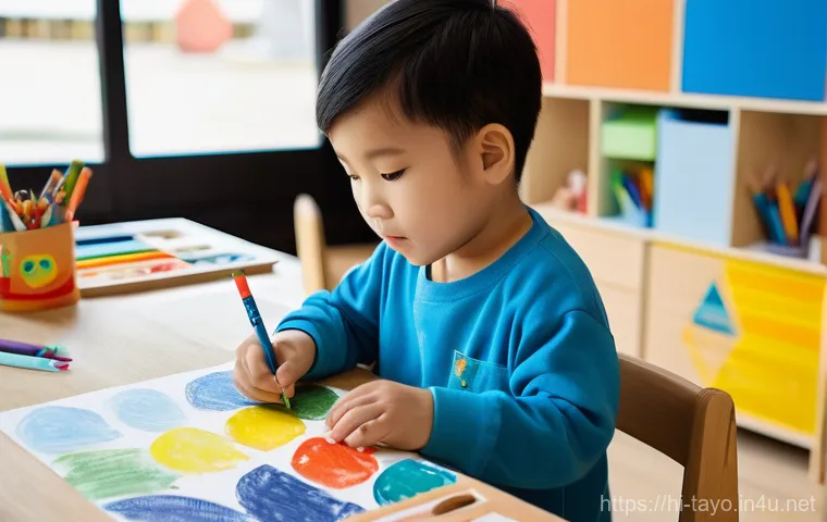 타요 캐릭터와 색채의 중요성 - **Tayo and Friends: A Scene of Friendship and Cooperation:**
    An animated, cheerful scene featuri...