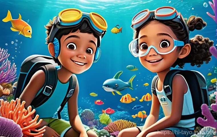 타요 팬아트 공모전 - **Prompt:** A vibrant and imaginative illustration of Tayo the Little Bus and his friends on an unde...