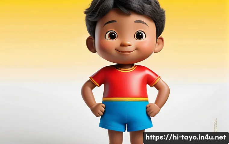 타요와 예술적 영감 - A vibrant and colorful cartoon character named Tayo designed with simple, bold lines and bright prim...