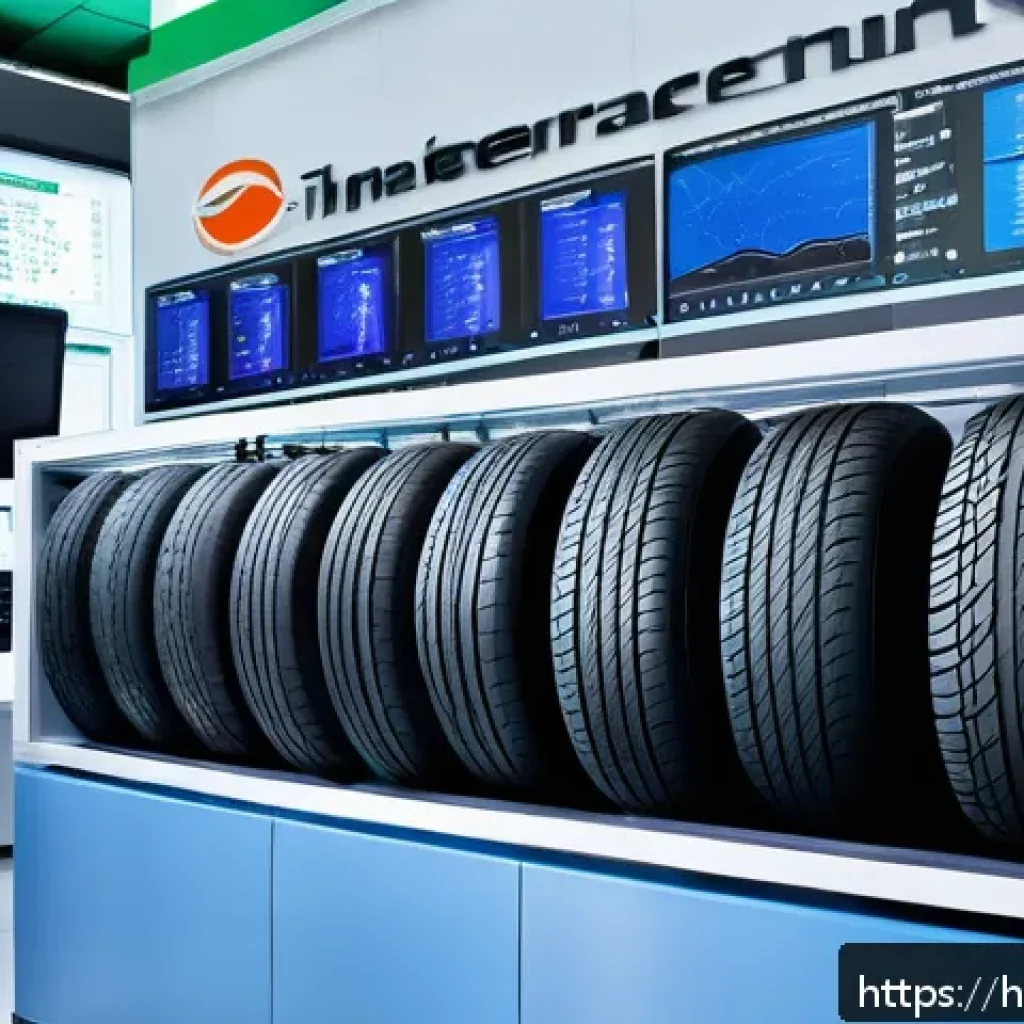 타요의 시장 점유율 - A cutting-edge tire manufacturing laboratory scene showcasing Indian scientists and engineers workin...