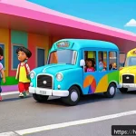 Home 21 타요 애니메이션의 특별함 - A vibrant and colorful animated scene featuring child-friendly characters from Tayo Animation, inclu...